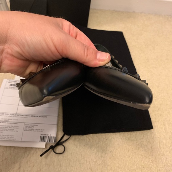 Valentino Rockstud Noir Flats - Picture 3 of 7